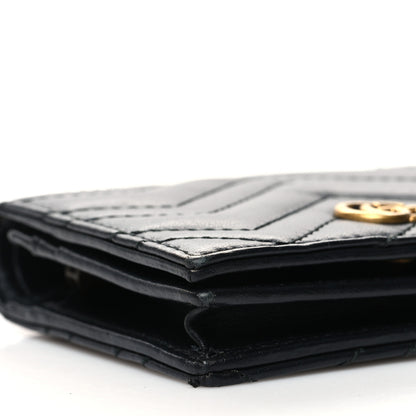 Gucci Calfskin Matelasse GG Marmont Card Case Wallet Black 9 of 12