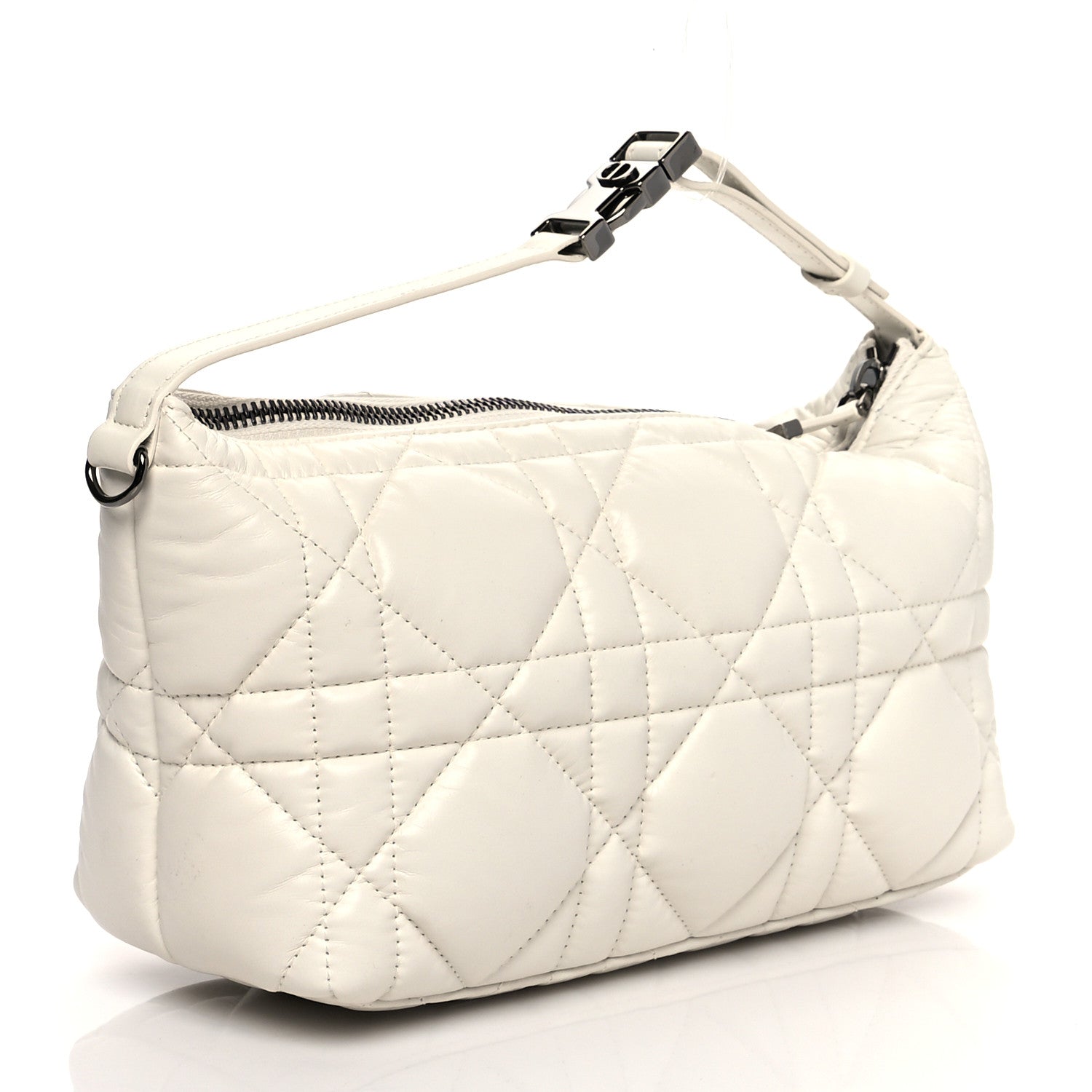 Christian Dior Calfskin Macrocannage Medium Diortravel Nomad Pouch Latte 2 of 10