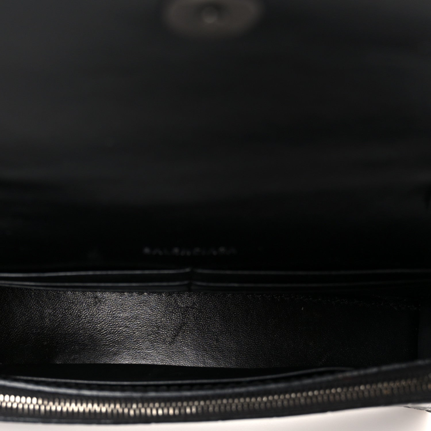 Balenciaga Shiny Calfskin Monochrome Crocodile Embossed Hourglass Chain Bag Black 5 of 11