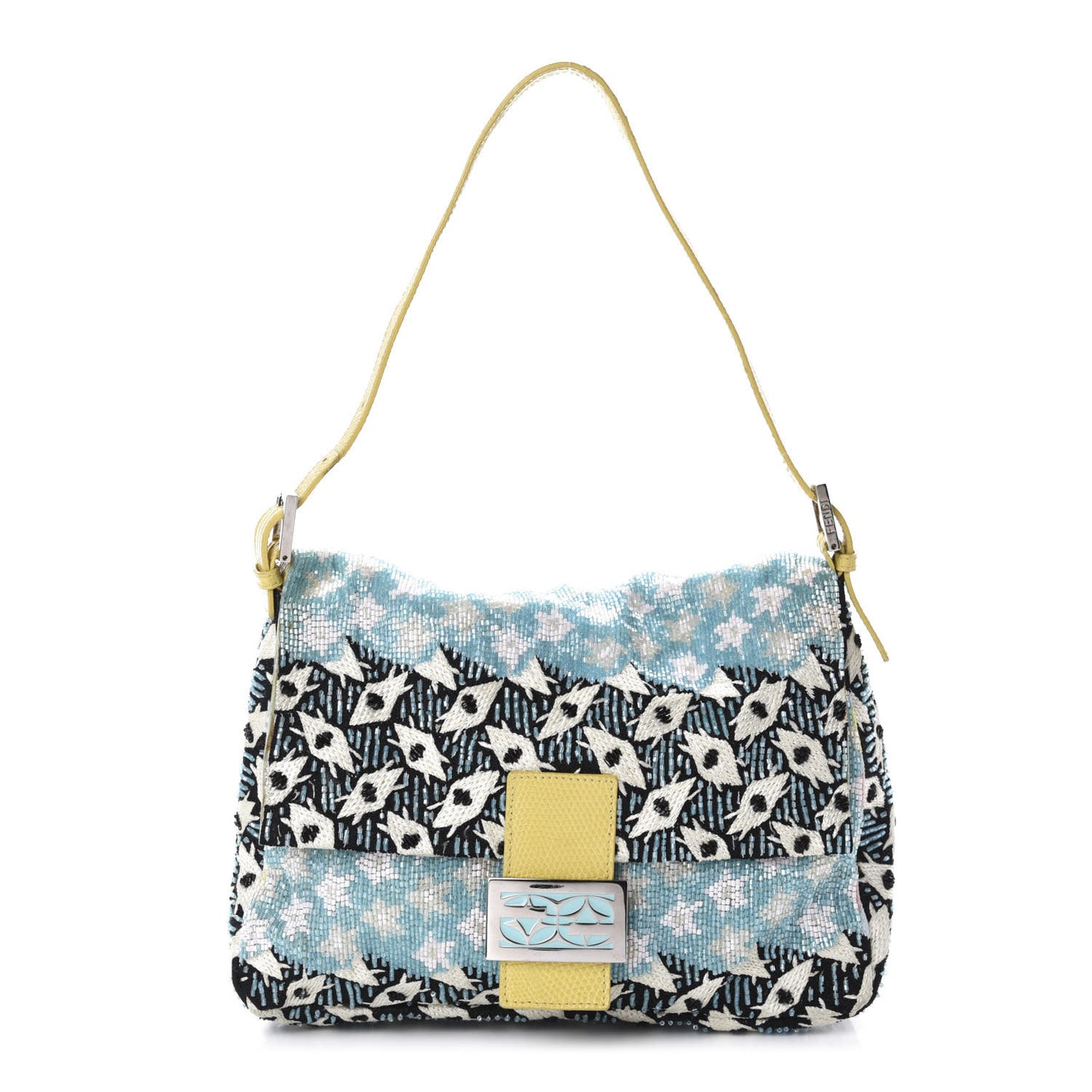 Beaded Lizard Mama Baguette Blue Yellow