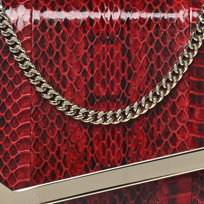 Jimmy Choo Snakeskin Embossed Wallet on Chain Red 7 of 9