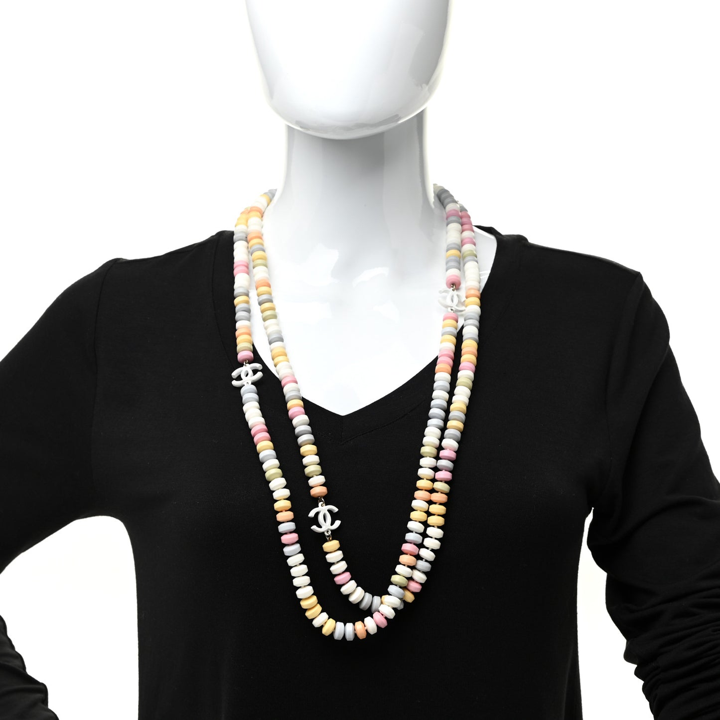 Candy CC Double Strand Necklace Multicolor