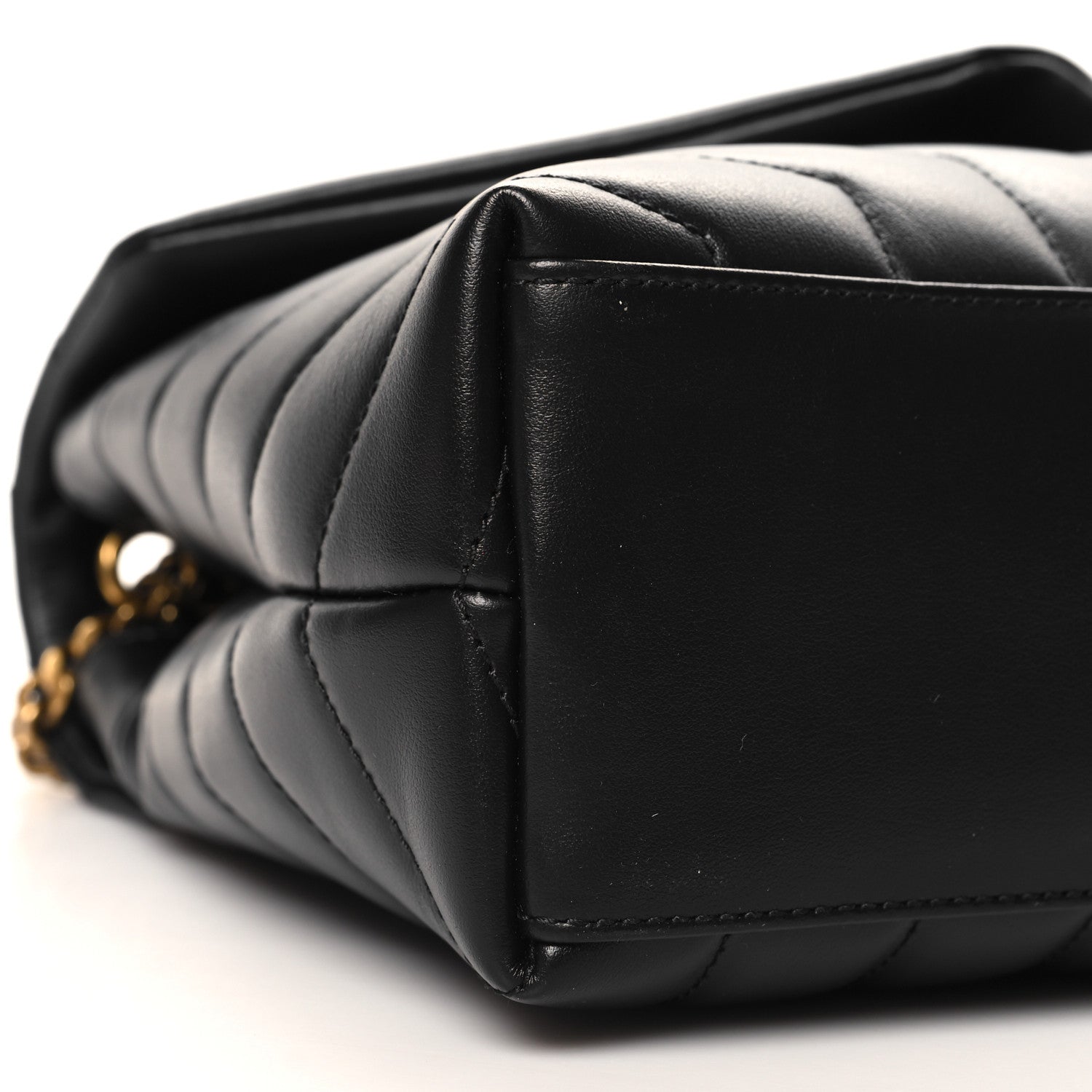 Saint Laurent Calfskin Y Quilted Monogram Small Loulou Chain Satchel Black 10 of 11