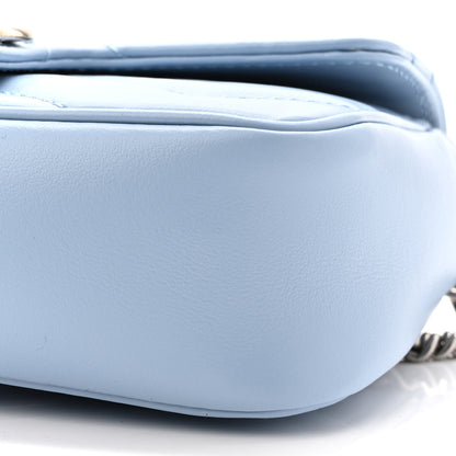 Gucci Calfskin Matelasse Super Mini GG Marmont Shoulder Bag Porcelain Light Blue 10 of 11