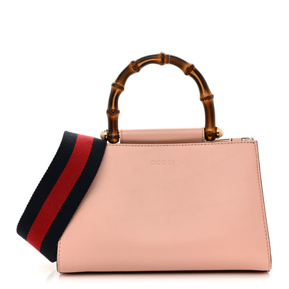 Gucci Nappa Bamboo Web Small Nymphaea Top Handle Bag Perfect Pink Mystic White 1 of 18