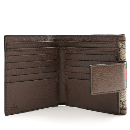 Gucci GG Supreme Monogram Web Ophidia French Flap Wallet Beige New Acero 5 of 8