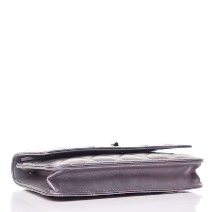Chanel Iridescent Lambskin Quilted Reissue Wallet On Chain WOC Light Purple 4 of 11