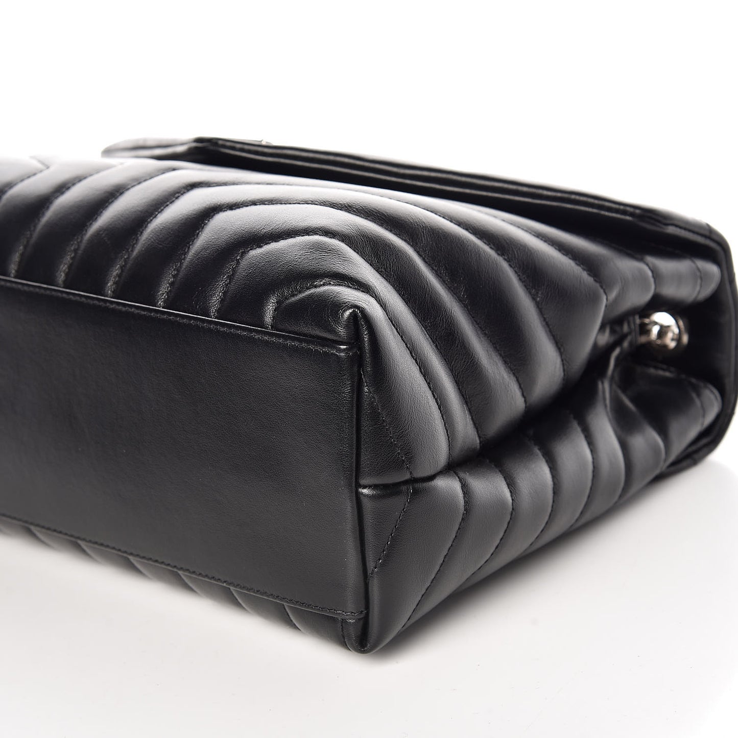 Calfskin Y Quilted Monogram Medium Loulou Chain Satchel Black