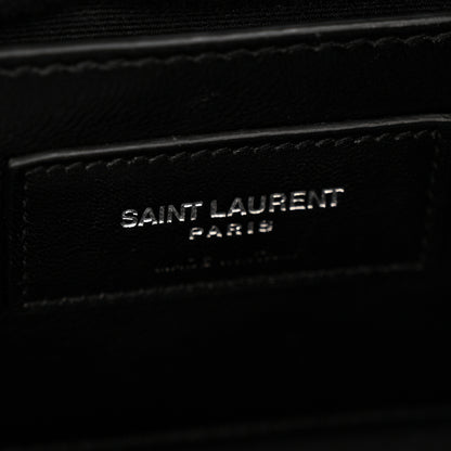 Saint Laurent Sheepskin Matelasse Chevron Monogram Monochrome Large College Satchel Black 6 of 14