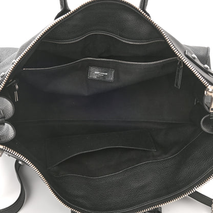 Saint Laurent Grained Calfskin Medium Souple Sac De Jour Duffle Black 5 of 9