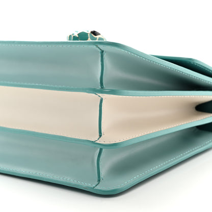 Bulgari Calfskin Contrast Serpenti Forever Top Handle Tropical Turquoise Milky Opal 10 of 12