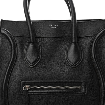 Celine Drummed Calfskin Mini Luggage Black 7 of 9