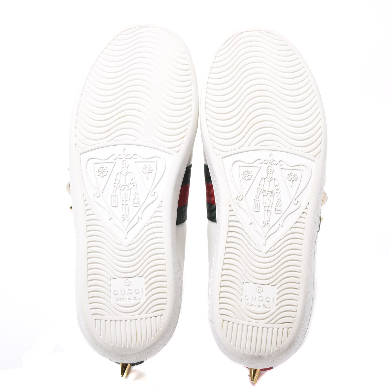 Gucci Calfskin Web Pearl Studded Womens Ace Sneakers 35.5 White 5 of 9