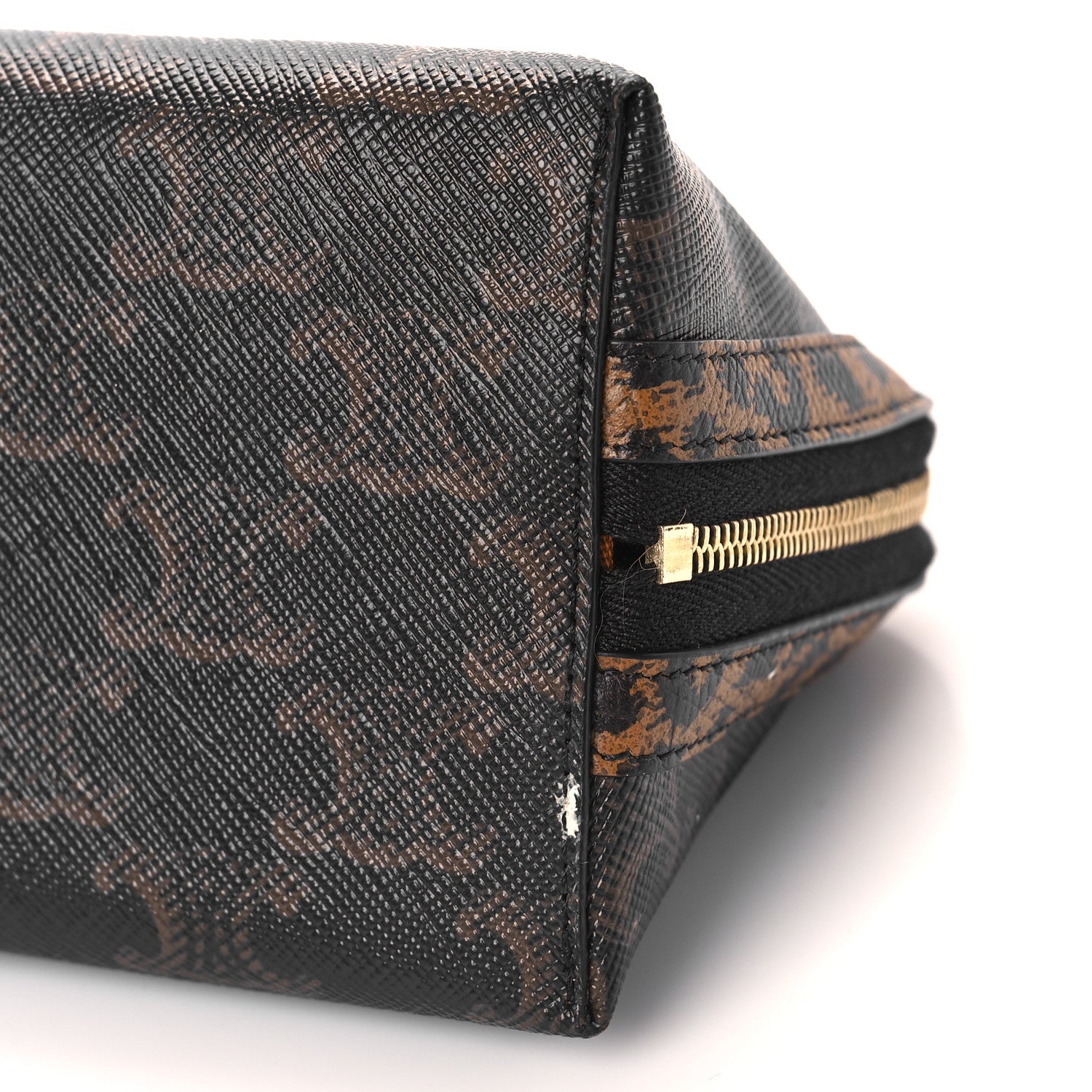 Celine Triomphe Canvas Calfskin Leopard Print Mini Clutch on Chain Black Tan 7 of 7