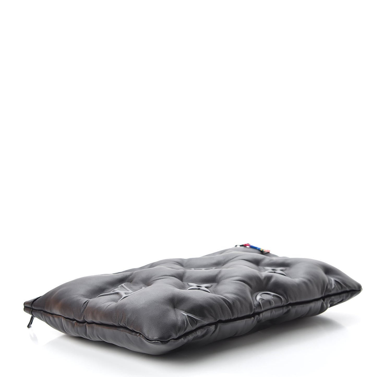 Lambskin Puffer A4 Pouch Black