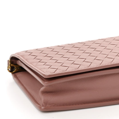 Bottega Veneta Nappa Intrecciato Continental Wallet on Chain Violet 10 of 11