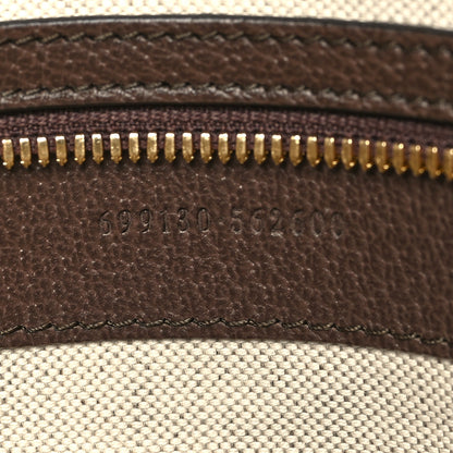 Gucci Monogram Jumbo GG Textured Dollar Calfskin Web Wristlet Messenger Bag Camel Ebony New Acero 7 of 10