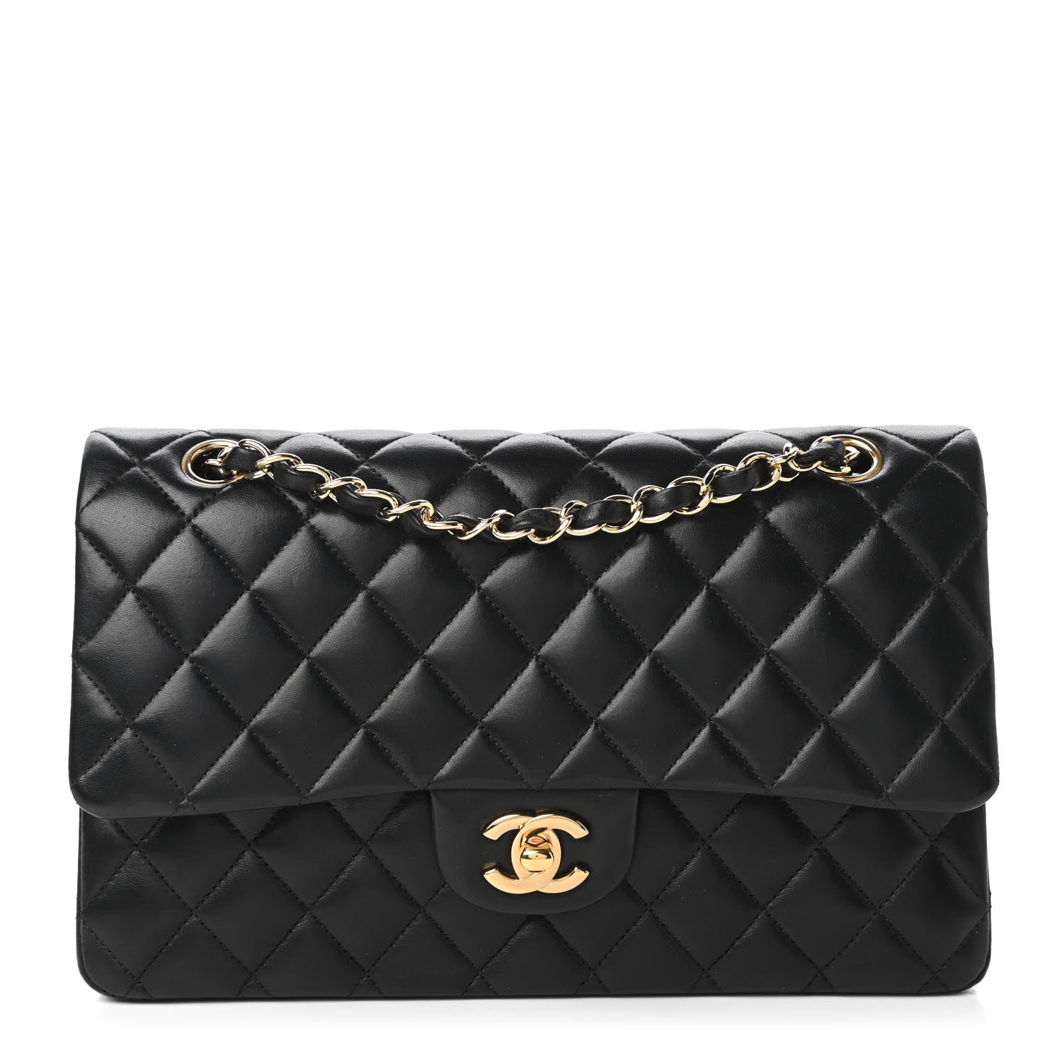 Chanel Lambskin Quilted Medium Double Flap Black 1 of 10