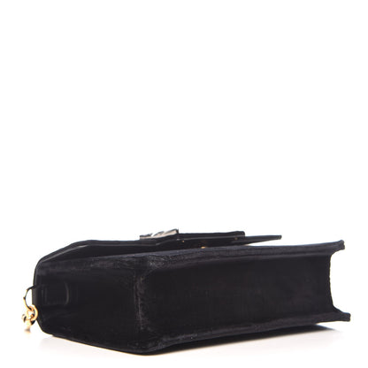 Gucci Velvet Crystal Square G Shoulder Bag Black 4 of 9