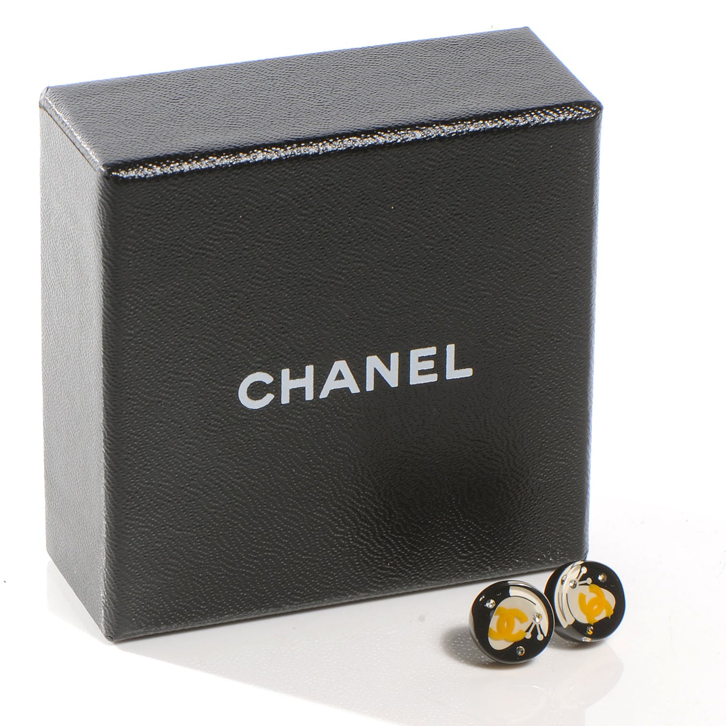 Crystal Resin Butterfly CC Earrings Yellow