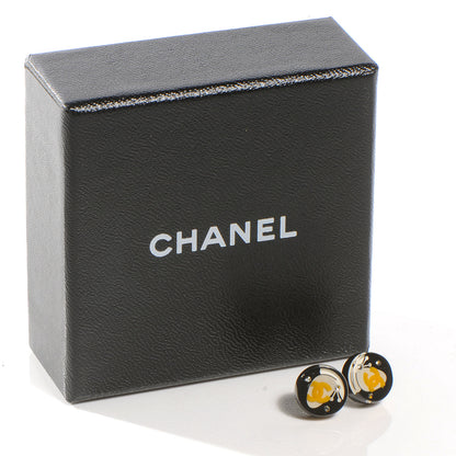Chanel Crystal Resin Butterfly CC Earrings Yellow 4 of 4
