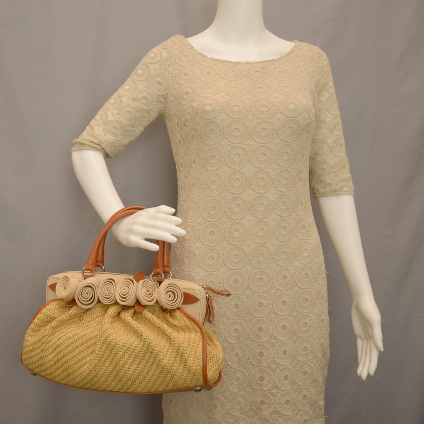 Straw Fleur Frame Bag