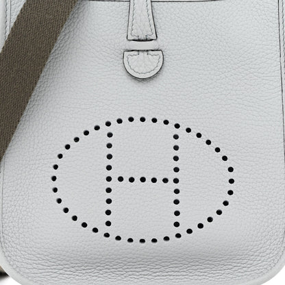 Hermes Taurillon Clemence Amazone Evelyne TPM Bleu Pale Etain 8 of 11