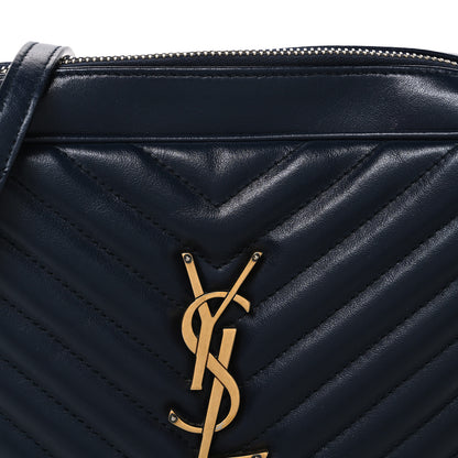 Saint Laurent Calfskin Matelasse Monogram Lou Camera Bag Deep Marine 8 of 10
