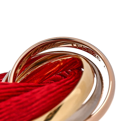 Cartier 18K Pink Yellow White Gold Trinity Cord Bracelet Red 3 of 4