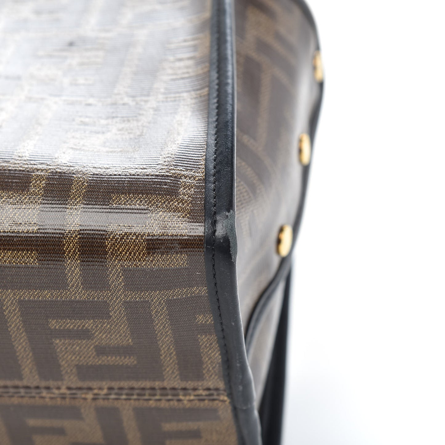 Glazed Fabric Vitello Century FF 1974 Stamp Patch Mini Peekaboo Defender Cover Mogano Panna Black