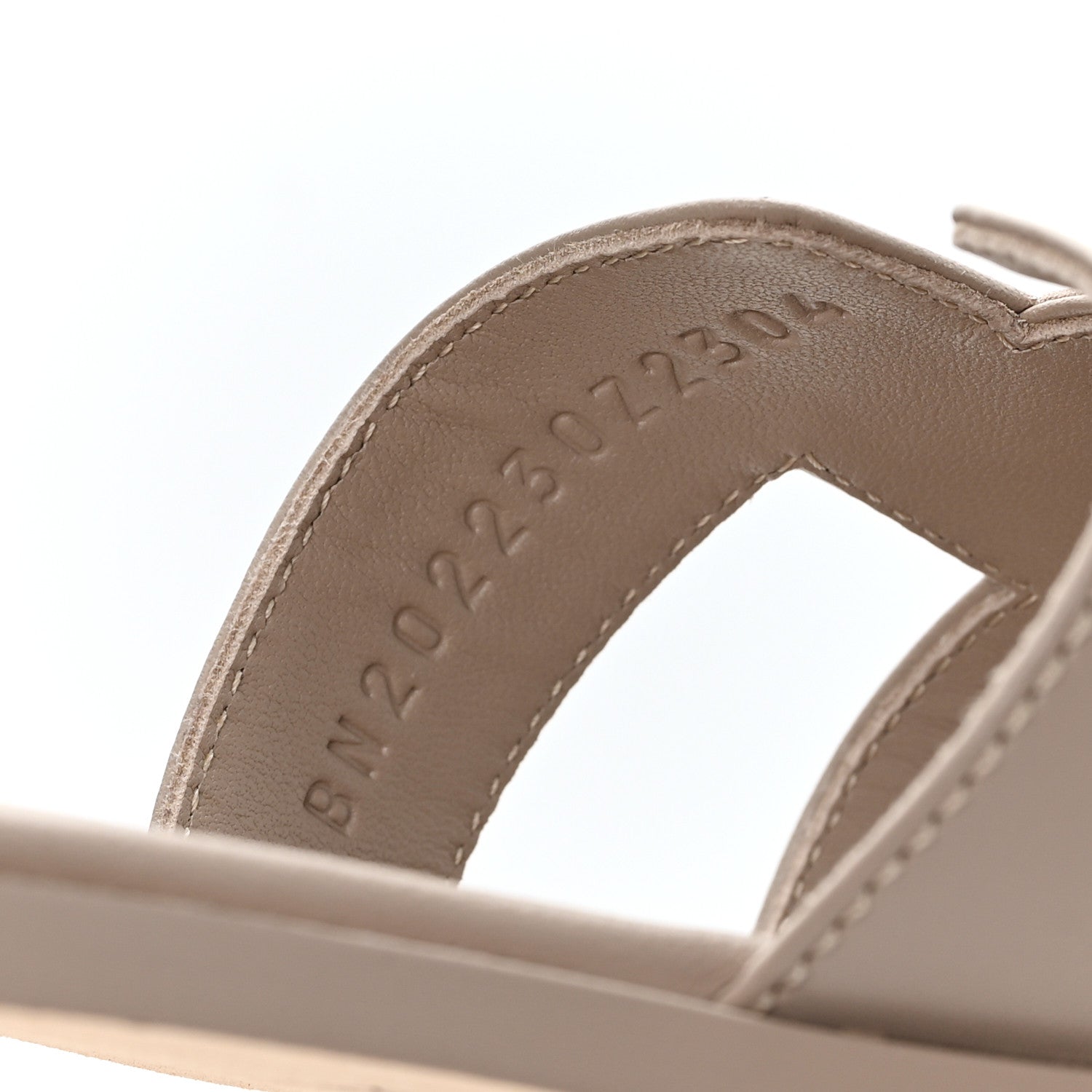 Hermes Box Calfskin Oran Sandals 37 Beige Mastic 8 of 10