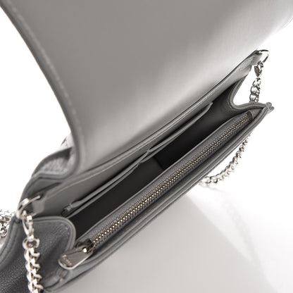 Christian Dior Grained Calfskin Diorama Wallet on Chain Pouch Gris 5 of 8