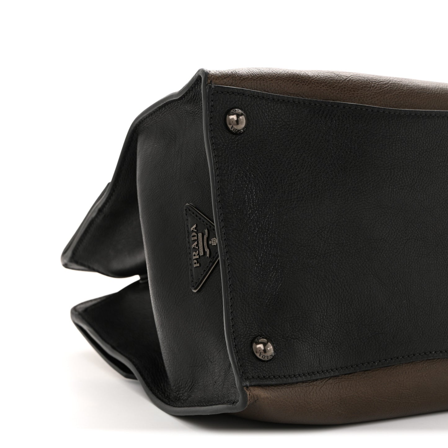 Glace Calfskin Sound Tote Bag Militare Black