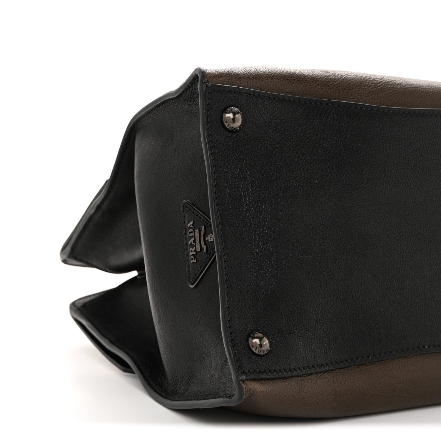 Prada Glace Calfskin Sound Tote Bag Militare Black 9 of 15