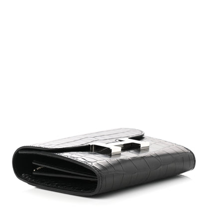 Hermes Matte Alligator Constance Short Wallet Black 4 of 8