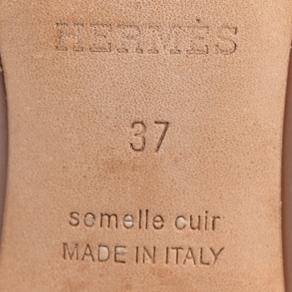 Hermes Calfskin Oasis Sandals 37 Gold 8 of 11