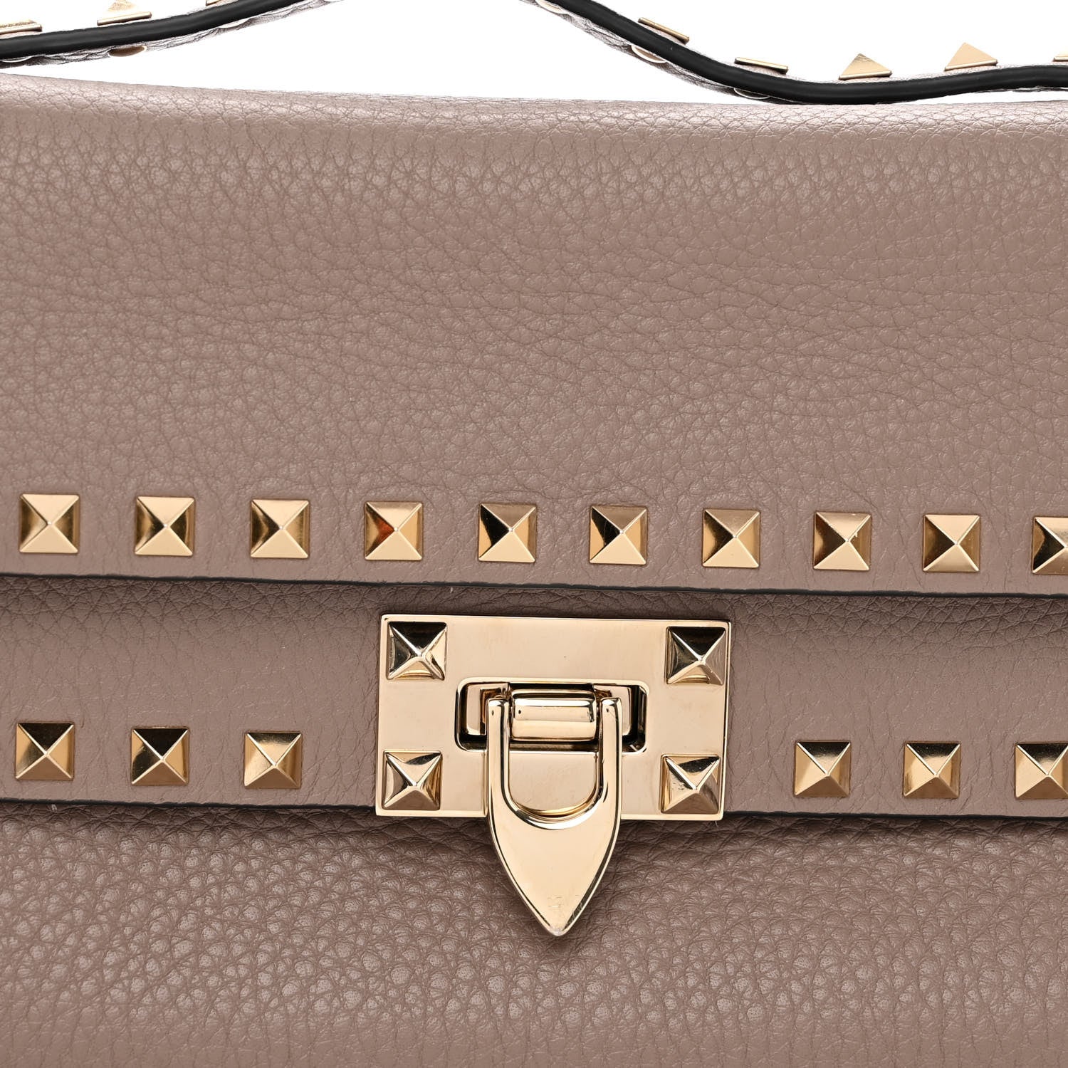 Valentino Garavani Grainy Calfskin Rockstud Double Flap Crossbody Bag Poudre 8 of 10