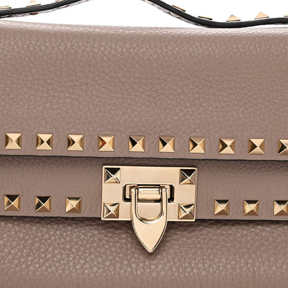 Valentino Garavani Grainy Calfskin Rockstud Double Flap Crossbody Bag Poudre 8 of 10