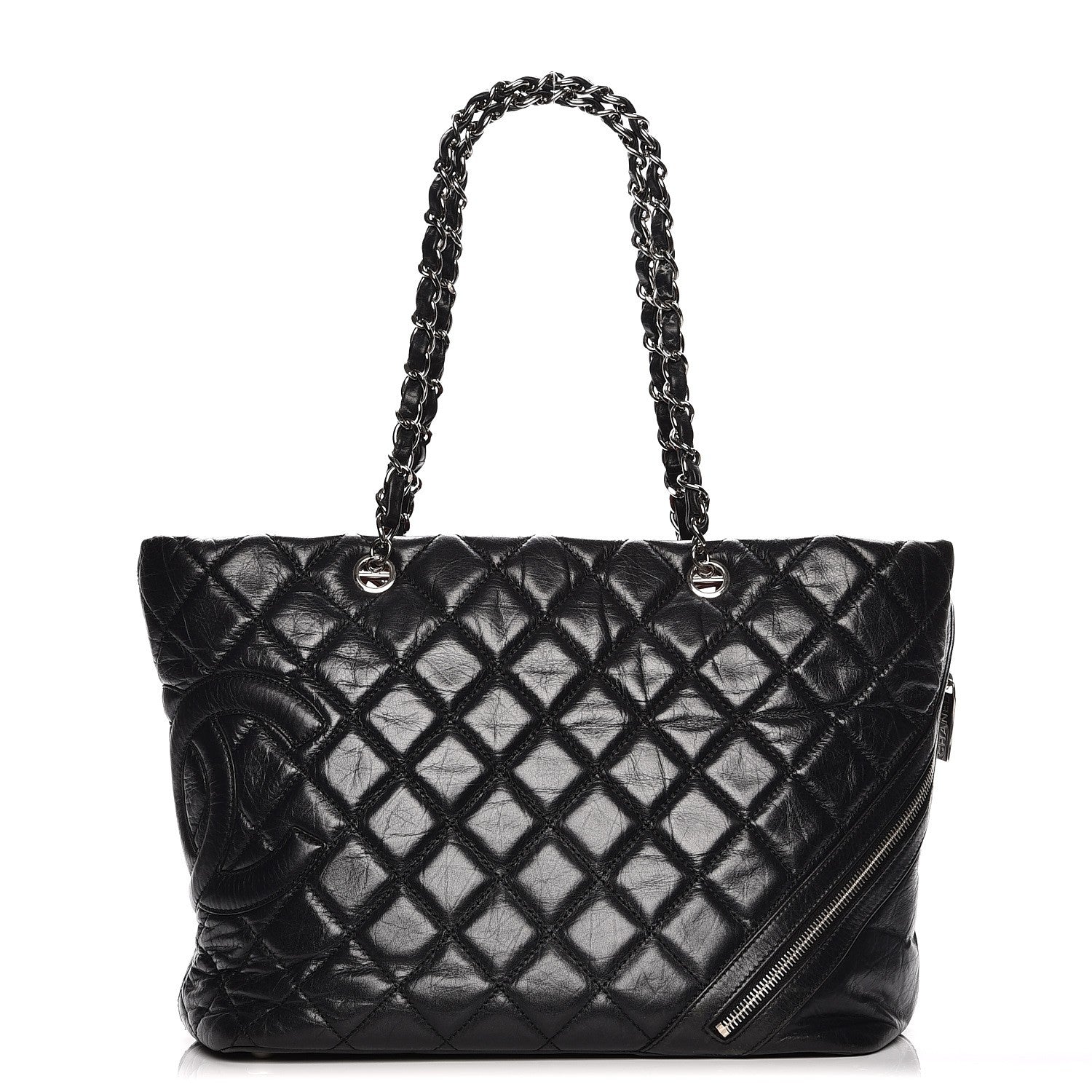 Chanel Aged Calfskin Quilted Large Cotton Club Tote Black 1 of 10