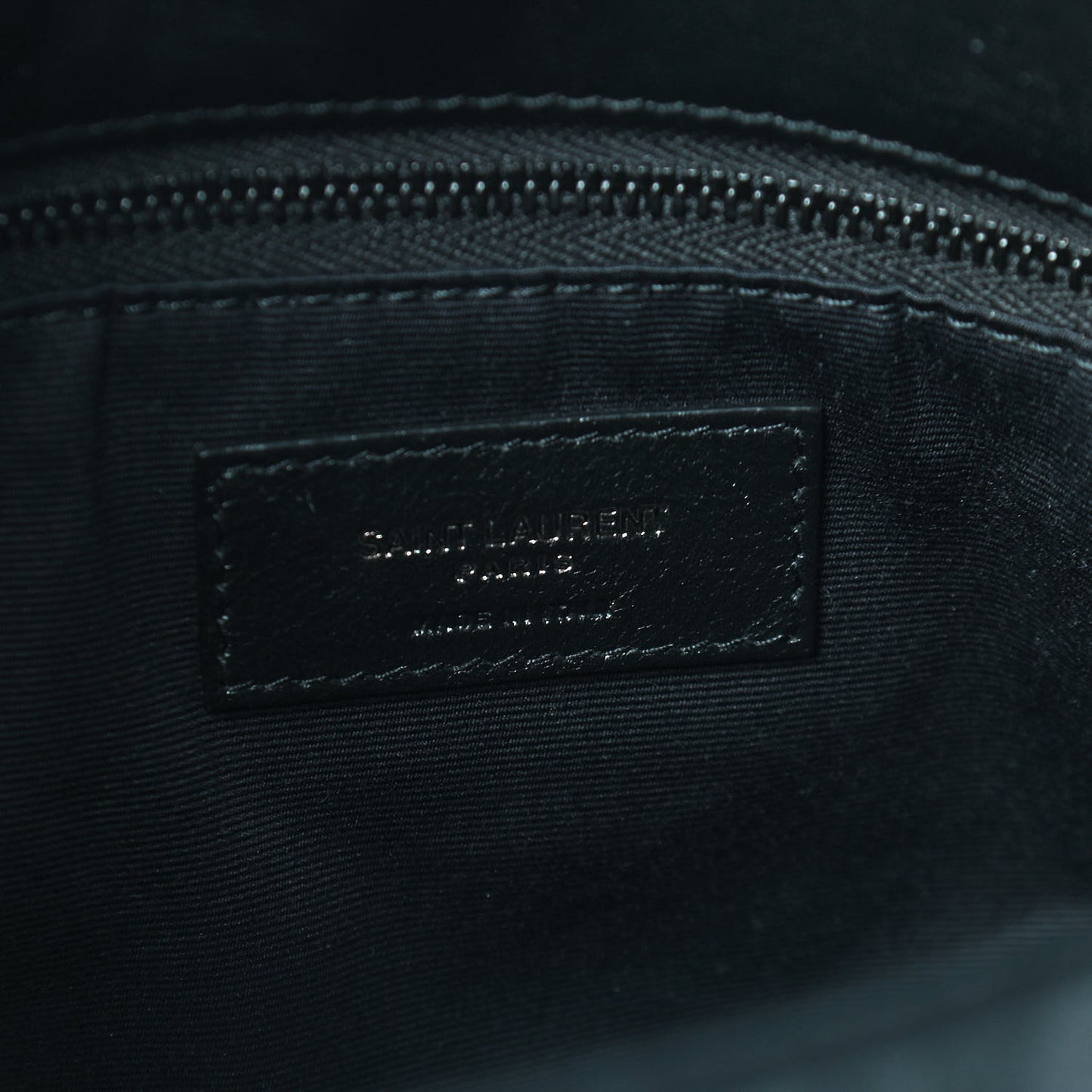 Lambskin Quilted Small Loulou Puffer Monogram Chain Satchel Black