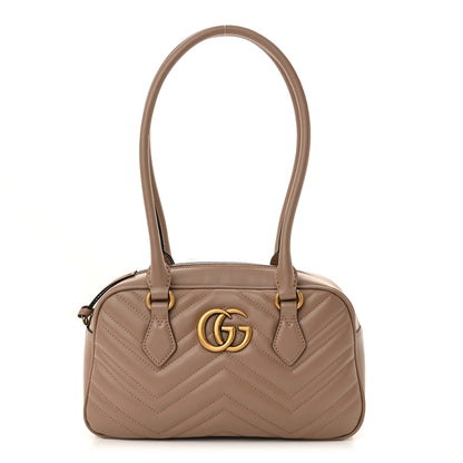 Gucci Calfskin Matelasse Medium GG Marmont East West Shoulder Bag Porcelain Rose 1 of 10