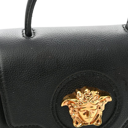 Versace Grained Calfskin Small La Medusa Top Handle Bag Black 11 of 11