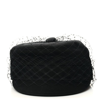 Christian Dior Cotton Canvas Arty Cap with Veil 58 Black 2 of 7