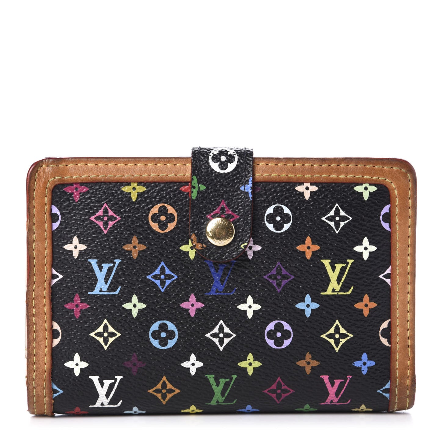 Monogram Multicolor French Purse Wallet Black