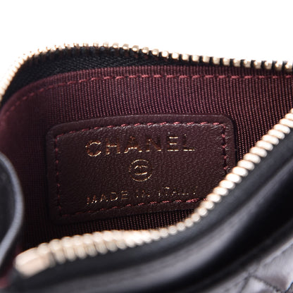 Chanel Lambskin Quilted Zip Card Holder Black 6 of 8