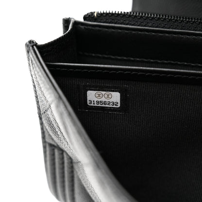 Chanel Caviar Quilted Large Boy Gusset Flap Wallet Black 8 of 12