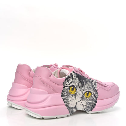 Gucci Calfskin Mystic Cat Rhyton Sneakers 38 Sugar Pink 4 of 9
