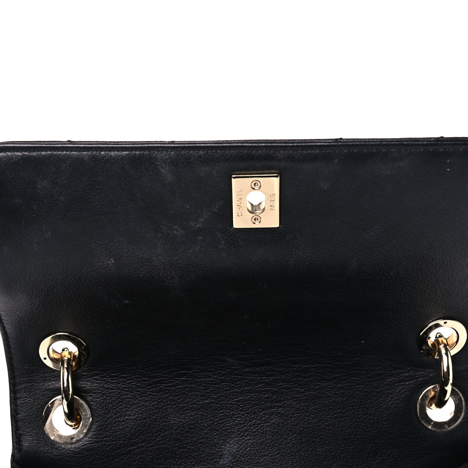 Chanel Grained Calfskin Small Chevron Chic Top Handle Flap Black 15 of 17
