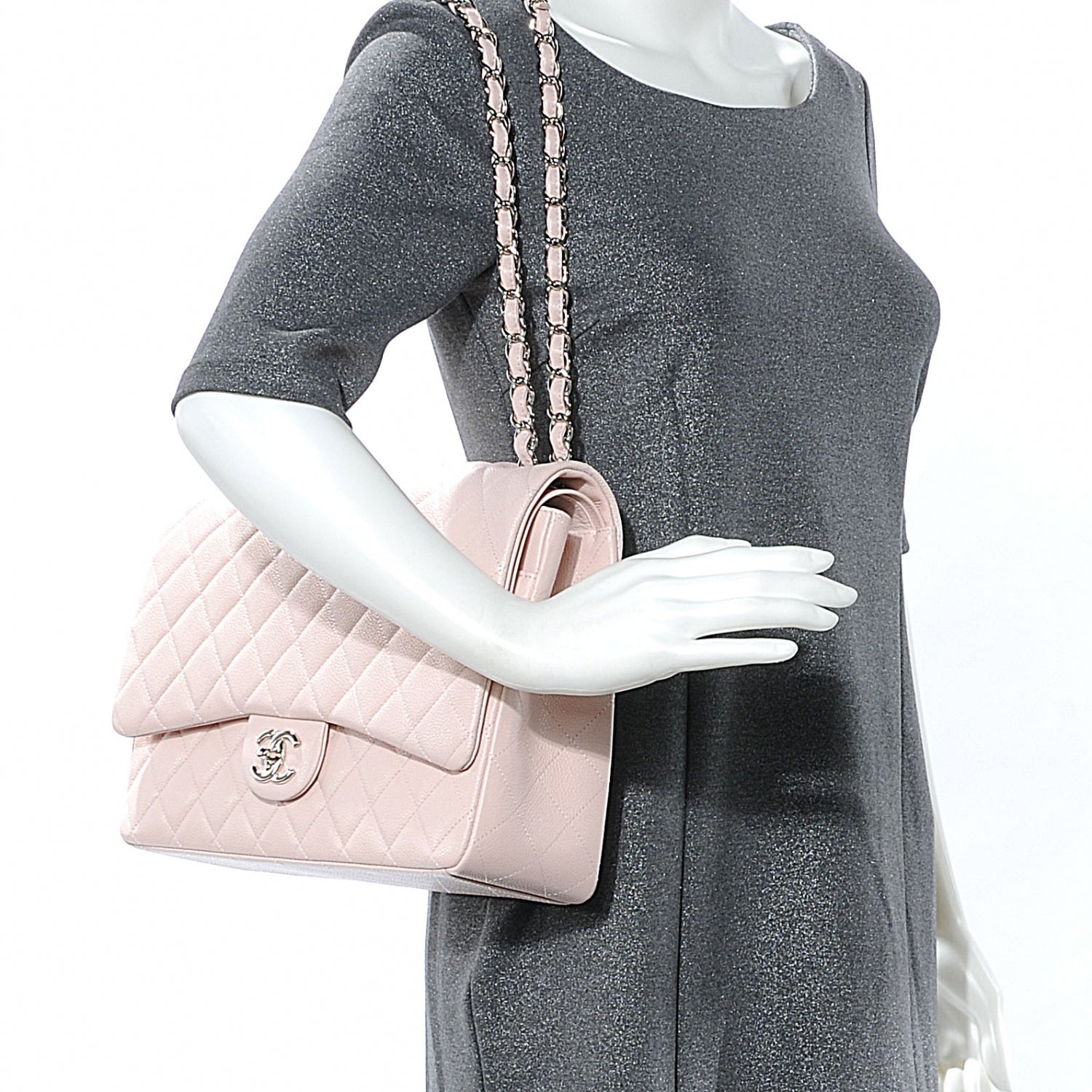Chanel Caviar Maxi Double Flap Pink 2 of 8
