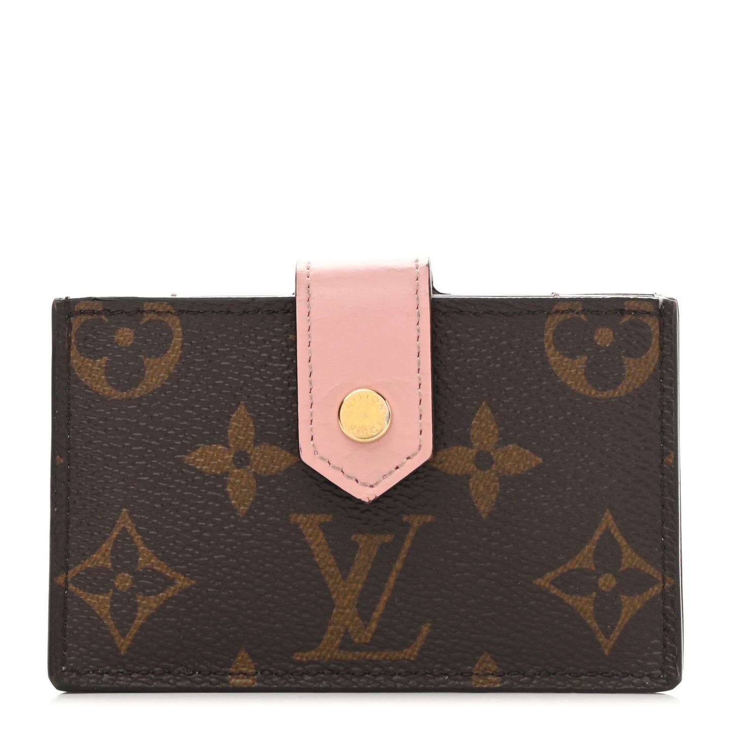 Monogram Gusset Card Holder Rose Ballerine